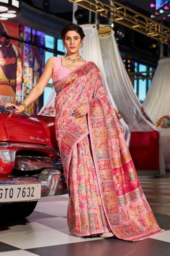 Image of SWORNOF Women's kanjivaram banarasi silk saree for Patola festival Wedding silk with rich pallu Design sarees for women with blouse piece