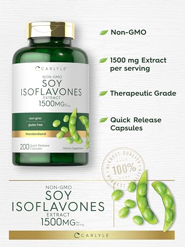 Carlyle CL30051 Soy Isoflavones For Women And Men 1500Mg | 200 Capsules | Non-Gmo, Gluten Free Extract Supplement thumb #3