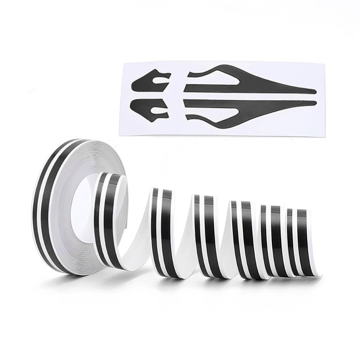 BELOMI Car Vinyl Pinstriping Solid Tape, Automotive Accessories Pinstripe Decal Sticker Striping Tape Emblems Trim Glossy, Fits Vehicle Motorcycle Home DIY Door Musical Instrument (Black)