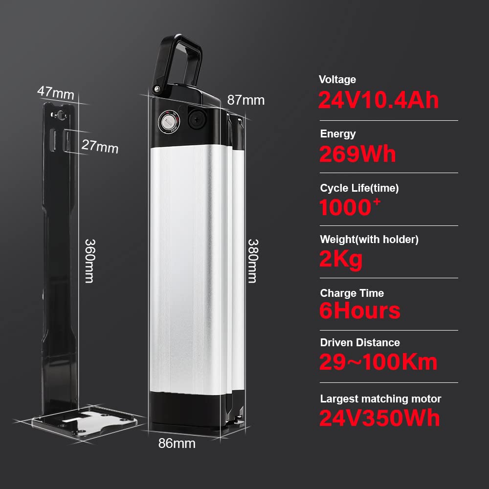 SEASON E-Bike Akku XH259-10J 24V 10.4Ah / 15.6Ah Elektrofahrrad Batterie 2-pin für Phylion Zhenlong/ZL07010-F Trio MiFa Rex