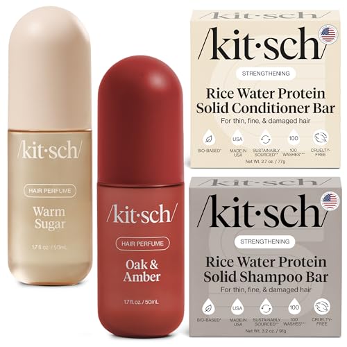 Kitsch Rice Water Protein Shampoo &amp; Conditioner Set with Hair Perfume – 2-Piece Hair Care &amp; Fragrance Bundle