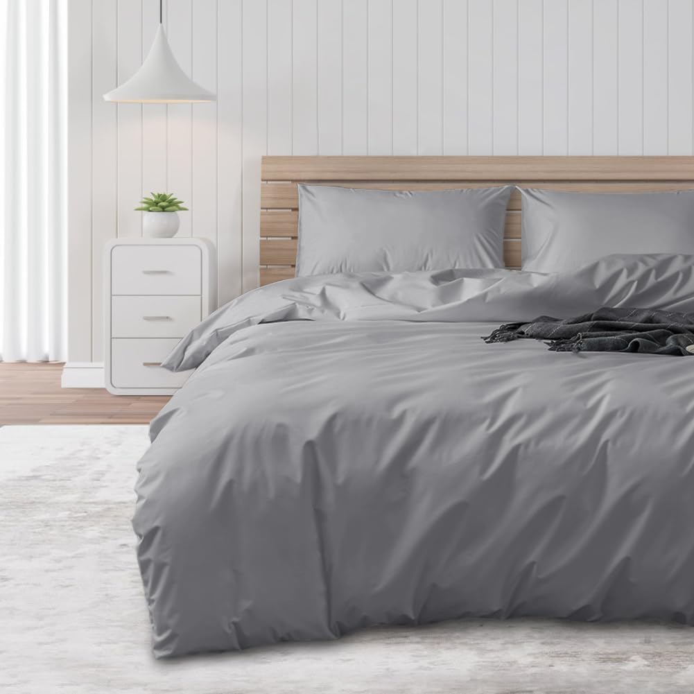 DUJUIKE Waterproof Duvet Cover, Duvet Protector, 100% Waterproof, Anti-Incontinence, Suitable for Pets, Cats and Dogs, Children, Elderly, Double Zipper (Grey, 135 x 200 cm) โ image 1