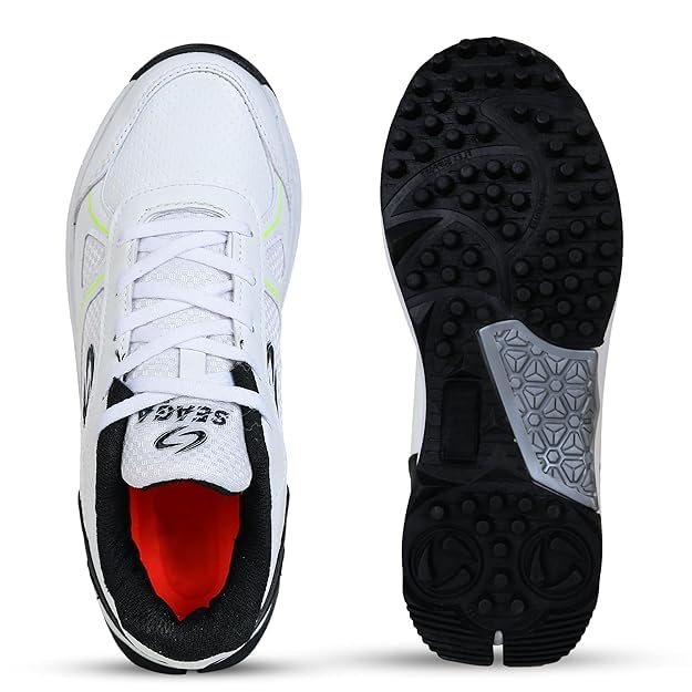 Image of SEAGA Sports Lightweight Cricket Shoes with Rubber Spikes Traction Grip