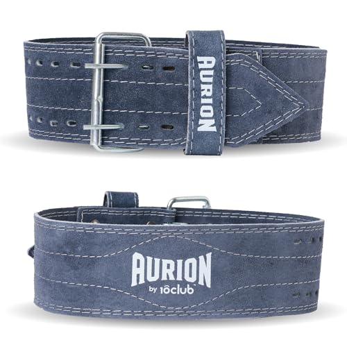 Image of Aurion Sued Leather Powerlifting Gym Belt-XS | Weight Lifting Belt for Heavy Workout for Men & Women | Professional Heavy Weight Lifting Belt - Grey