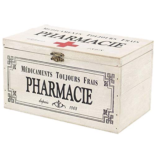 Preisvergleich Produktbild SIDCO Medizinkasten Erste Hilfe Hausapotheke Medikamenten Holzbox Aufbewahrung Deko