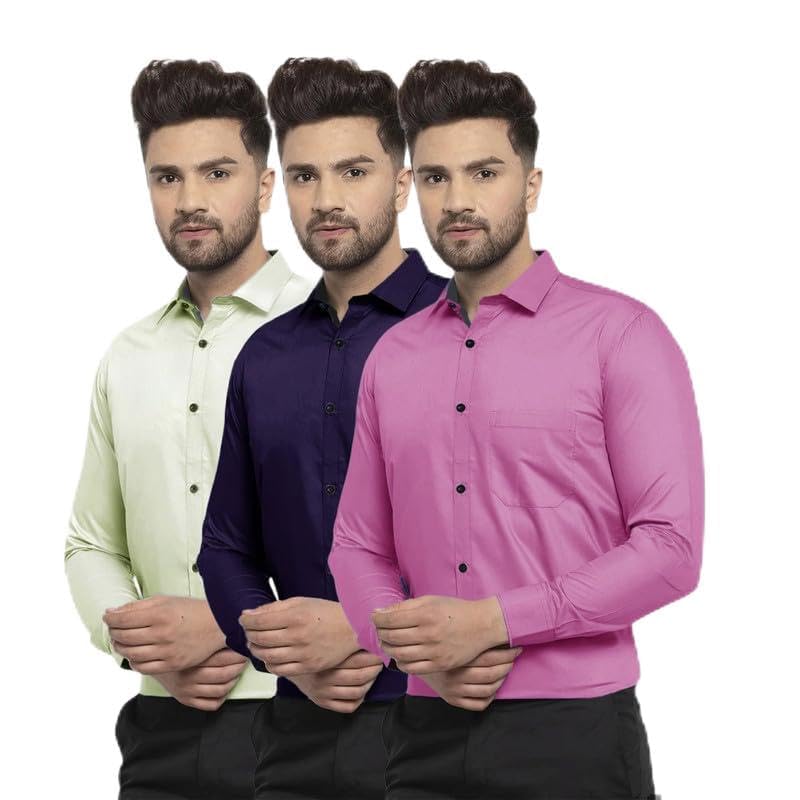 Image of Pinkmint Men Shirt, Cotton Blend, Regular Fit