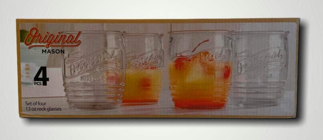 Home Essentials 3942 Original Mason Glass, Set of 4, DOF
