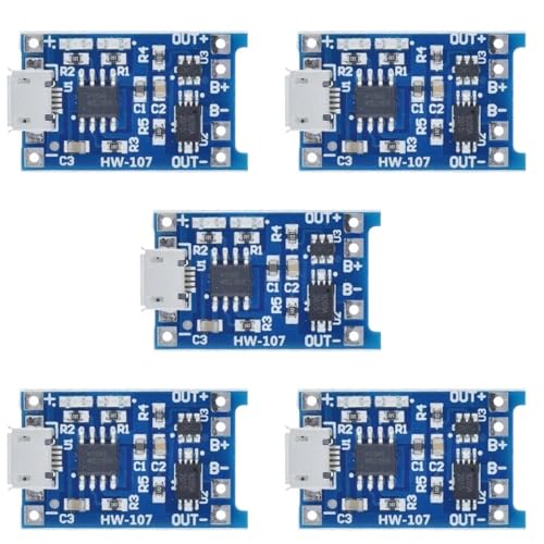 Image of 5Pcs TP4056 Micro USB 5V 1A Lithium Battery Charging Module Inbuilt Battery Protection and Indicator
