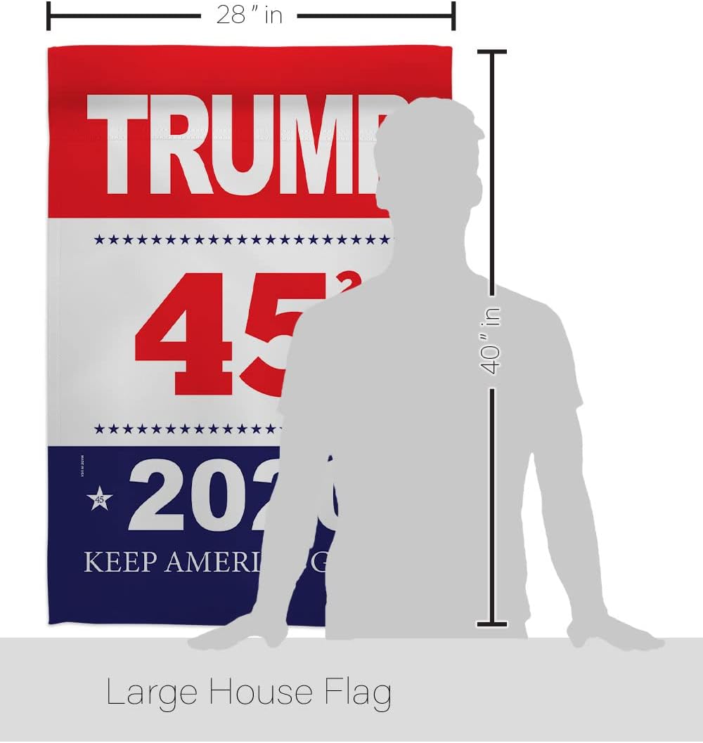 Trump Keep America Great House Flag - Pack Patriotic Vote President Donald Election Support United State American USA Embroidery - Banner Small Garden Yard Gift Double-Sided Made In 28 X 40