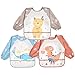 Vicloon Bavaglini con Maniche Impermeabile per Bambini, Set di 3 Bavaglini Pappa Svezzamento Bavaglino a Manica Lunga Grembiule Pappa, Grembiule per Gioco/Pittura e Mangiare da Bambini 6 Mesi a 3 Anni immagine