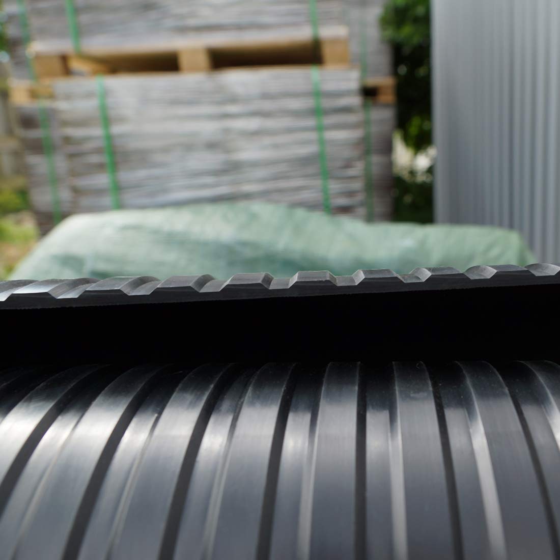 4m² Leistenmatte, 1,00 x 4,00 m, Stärke: 6,0 mm, Schwarz