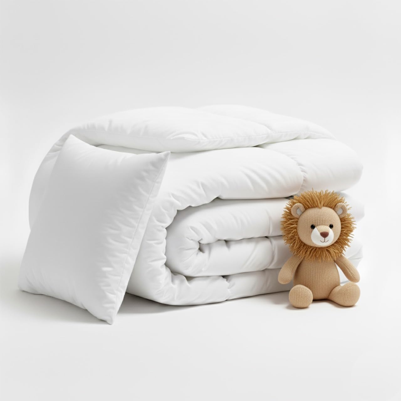MH Traders Toddler Duvet All Season Comforter, Lightweight Skin Friendly Quilt, Down Alternative Ultra-Soft Plush Breathable Quilt 120x150 cm (9 Tog Duvet & Pillow)