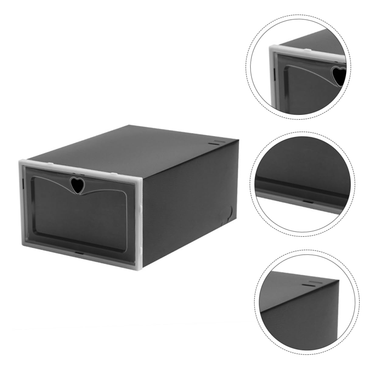 Scatola Organizer per Scarpe 6 Pezzi Pp Nera Struttura Cassetto | Design Forato Traspirante, Accesso Comodo, Robusta e Resistente, per Ordine Nell'armadio e Nelle Stanze