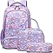 Meisohua Kids Backpacks for Girls Rainbow Backpacks Primary School Backpack Set with Lunch Tote 3 in 1 School Bags for Girls