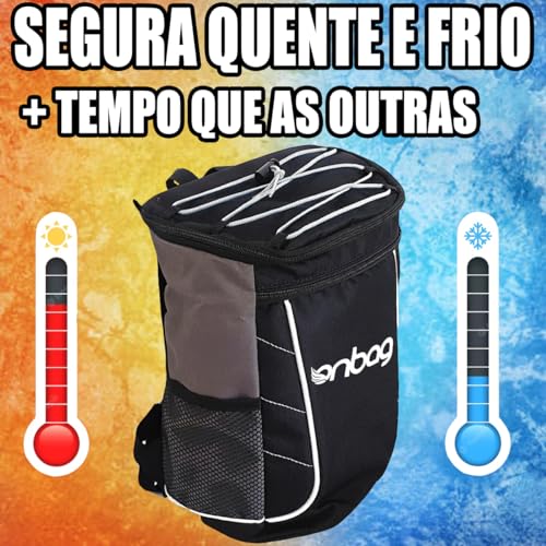 Mochila Térmica ONBAG para Cerveja Cooler Bag Marmita - Pode por Gelo Não Vaza PVC Premium (Preto)