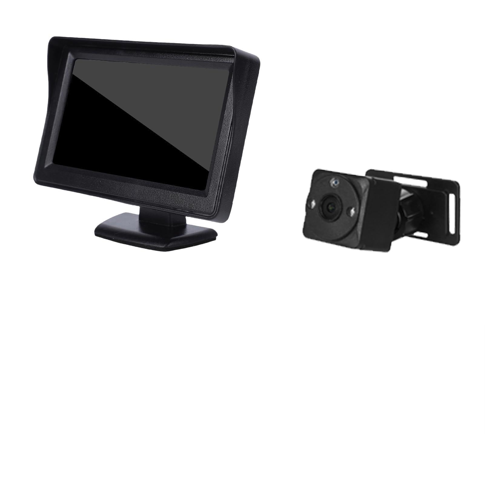 Kamera Samochodowa dla Dzieci, Niania Noktowizyjna ABS 1080P z Ekranem 4,3 Cala, Szeroki Widok 150 Stopni, Obrót o 360 Stopni, Kamera Skierowana w tył dla Noworodków w Pojazdach (