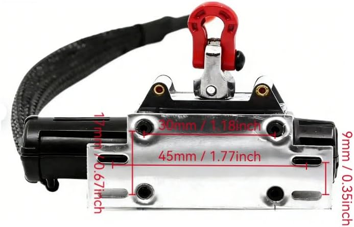 RC SCX10 Electric Simulated Metal Winch Compatible with Axial SCX10, Goat, Red Cat TRX4, 90046 Crawler Winch 1/10 RC Car Crawler Winch Red