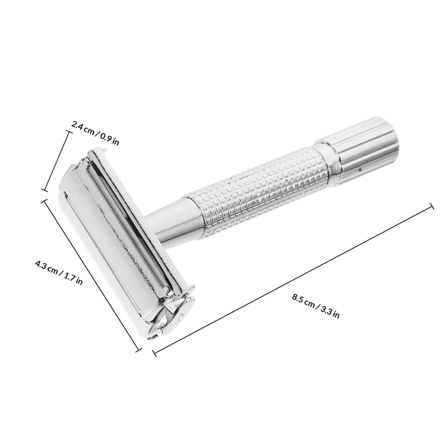 Didiseaon Manual Beard Shaver Double-sided Stainless Steel Safety Razor Old Style Shaving Cutter for Men with Long Handle Suitable for Facial Hair Removal