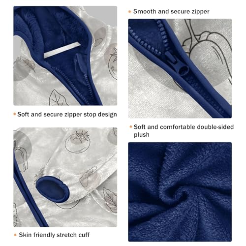 Vegetable Pattern Toddler Fleece Jacket Girl Boys Hooded Fleece Jacket Coat Warm Outwear Zip-up 3-10T3