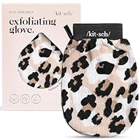 Kitsch Peelinghandschuh – Exfoliating Glove & Koreanischer Peeling Handschuh für Dusche & Bad | Körperpeeling, Abgestorbene Hautzellen Entfernen | Glatte Haut – 1 Stück, Leopard