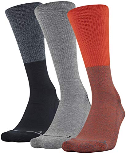 Under Armour Men's Phenom Solid Crew Socks, 3-Pairs, Viper Red Assorted, Shoe Size: Mens 8-12, Womens 9-12