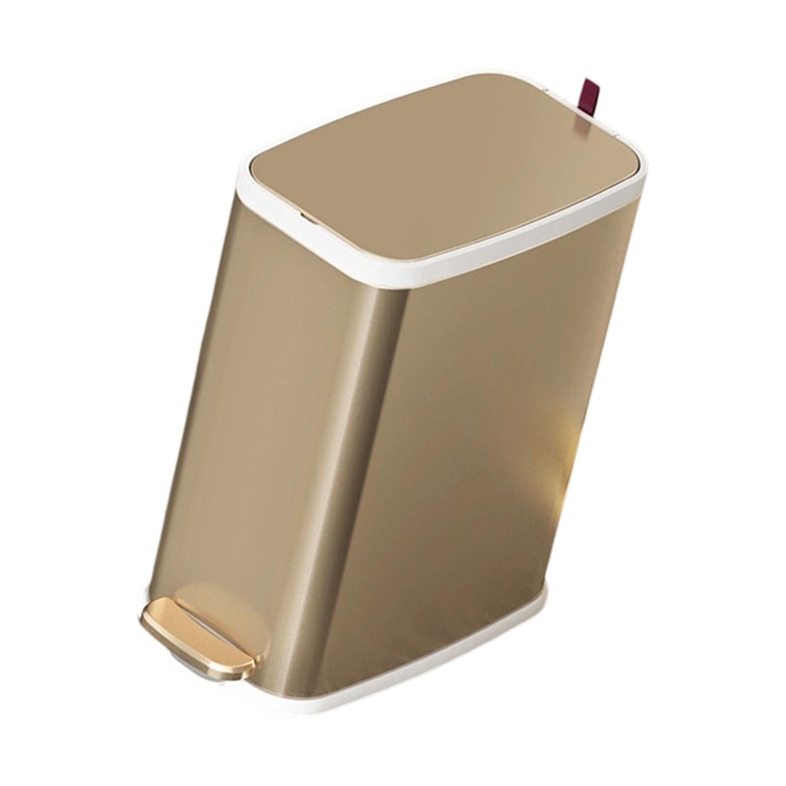 Tsophreniq Foot Pedal Operated Stainless Steel Trash Bin 7L Capacity with Slow Close Lid and Lid Stay At 90 Degrees Quiet