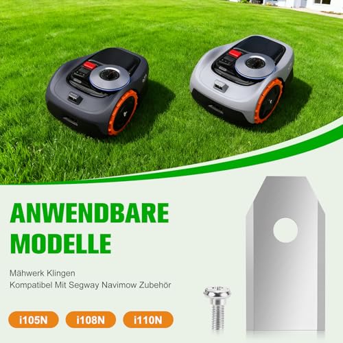 36 Stück Mähwerk Klingen für Segway Navimow Zubehör, Kompatibel Mit Ersatzklingen Mähroboter Messer z.B. i105N, i108N, i110N, Garten-Rasenmäher-Zubehör
