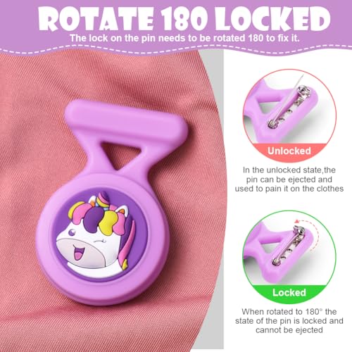 AXFEE 2PCS Air Tag Case, Air-tag Holder for Kids Hidden with Pin Silicone Case with Safety Pins for Air-Tag - Image 3