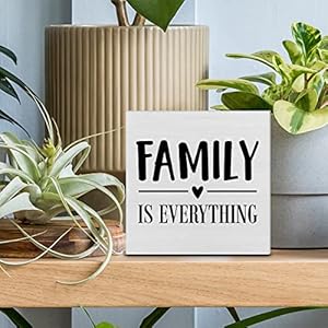 Family is Everything Decorative Wooden Box Sign Family Home Wood Block Plaque Decor Rustic Shelf or Wall Display for Living Room Bedroom Family is Everything Decorative Wooden Box Sign Family Home Wood Block Plaque Decor Rustic Shelf or Wall Display for Living Room Bedroom
