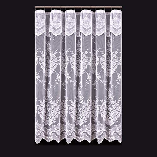 Thanos Romance Lace Flower Shower Curtain With An Attached Valance, 70 X 72 Long (White) #TOP4