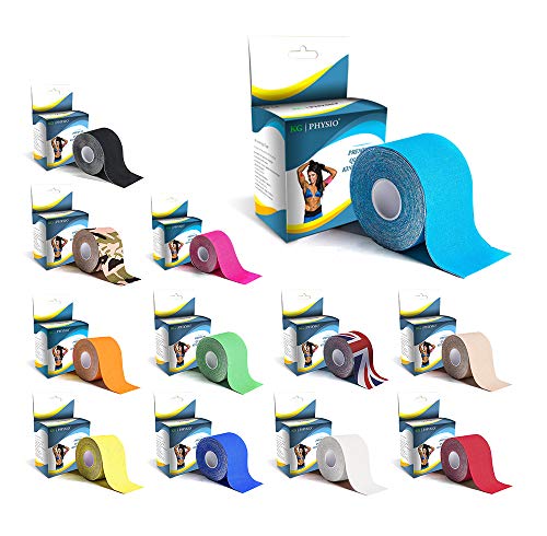 KG Physio Kinesiologie tape 5cm x 5m Rolle ungeschnittenes Physio tape - Bei den Bildern handelt es sich um exakte Produktfotos für eine genaue Farbdarstellung (Hellblau)
