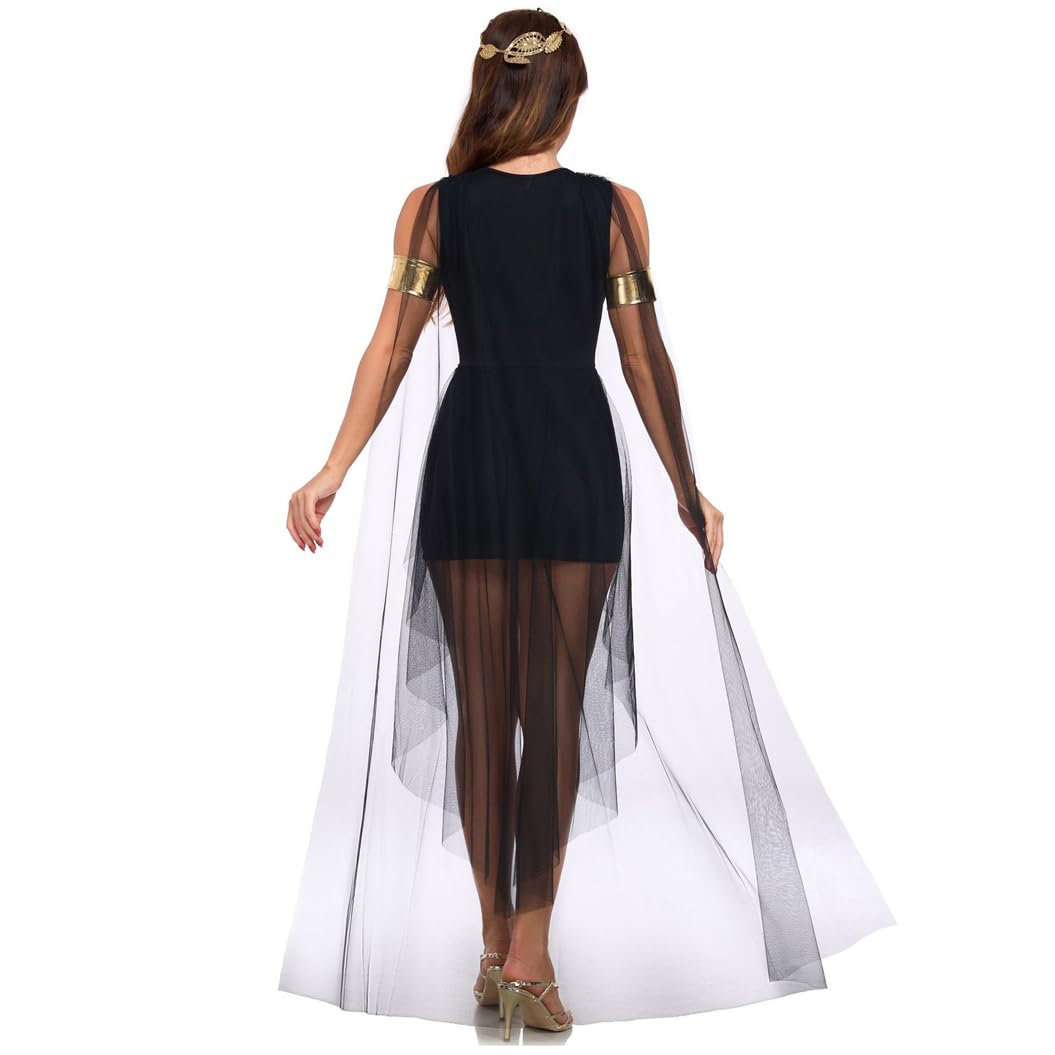 LANGWEI Disfraz De Halloween para Adulto, Sexy con Escote En V De Diosa Griega, Disfraces De Cosplay Y Accesorios