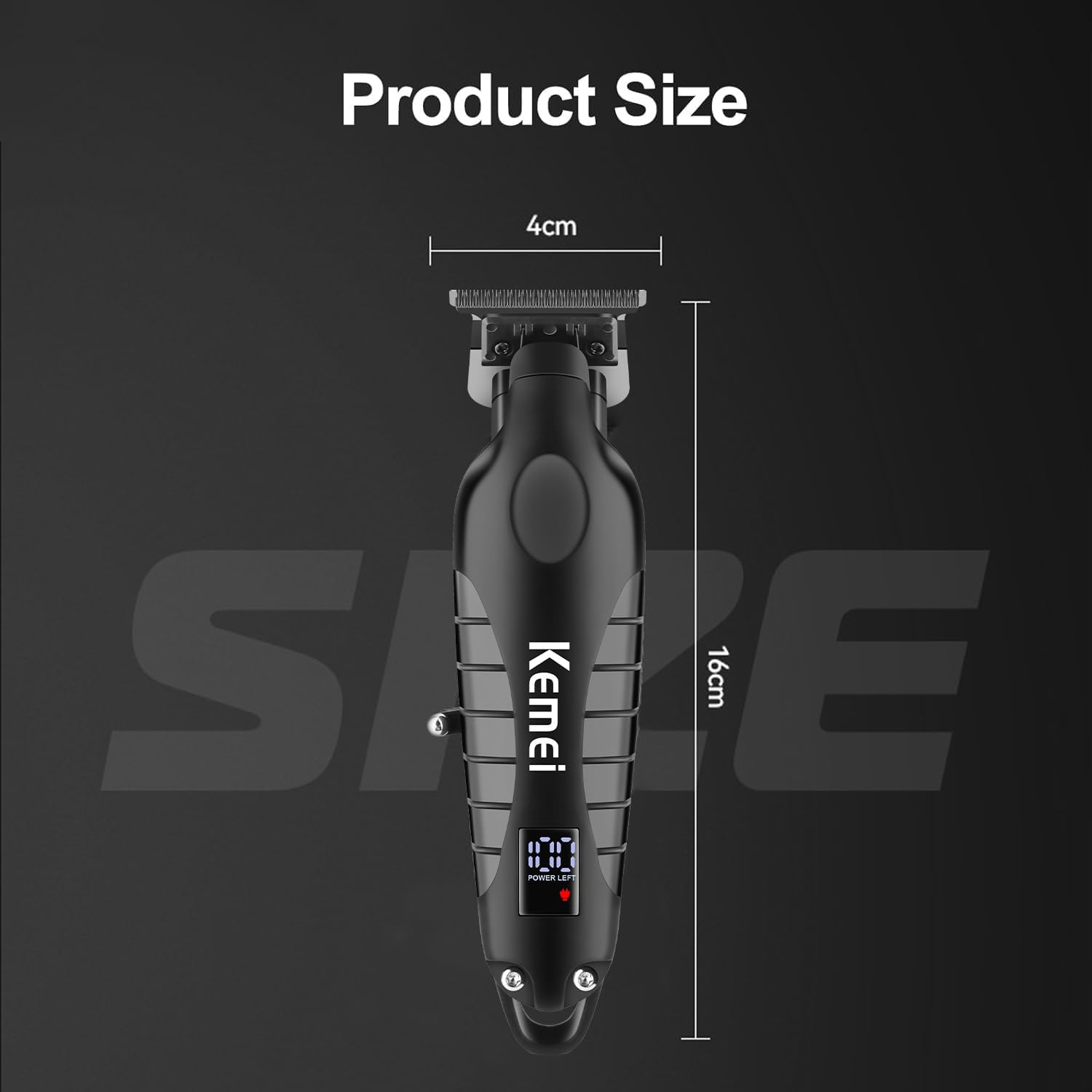 KEMEI Trimmer Professional Cordless Hair Clipper for Men Electric Beard Trimmers Barber Hair Cuttings Kit, Zero Gapped T Blade Trimmers with LCD Display, KM-2293, Black - Image 7