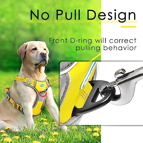 ThinkPet No Pull Harness Atmungsaktives Sportgeschirr mit Griff - Sicherheitsweste für Hunde, gepolstert, reflektierend, verstellbar, Clip hinten/vorne für Easy Control