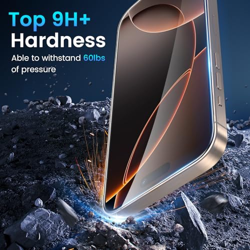 Image of Fotbor for 3Pack iPhone 16 Pro Max Screen Protector with 3Pack Camera Lens Protector, 9H+ Tempered Glass Easy Installation Kit, Case Friendly iPhone 16 Promax