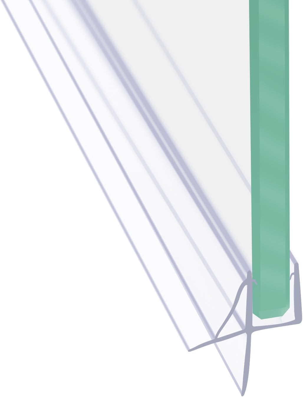 Frameless Shower Door Bottom Seal Shower Sweep with Drip Rail for 1/2" Glass,36" Long, Vinyl, Clear For 1/2" Glass Bottom Seal