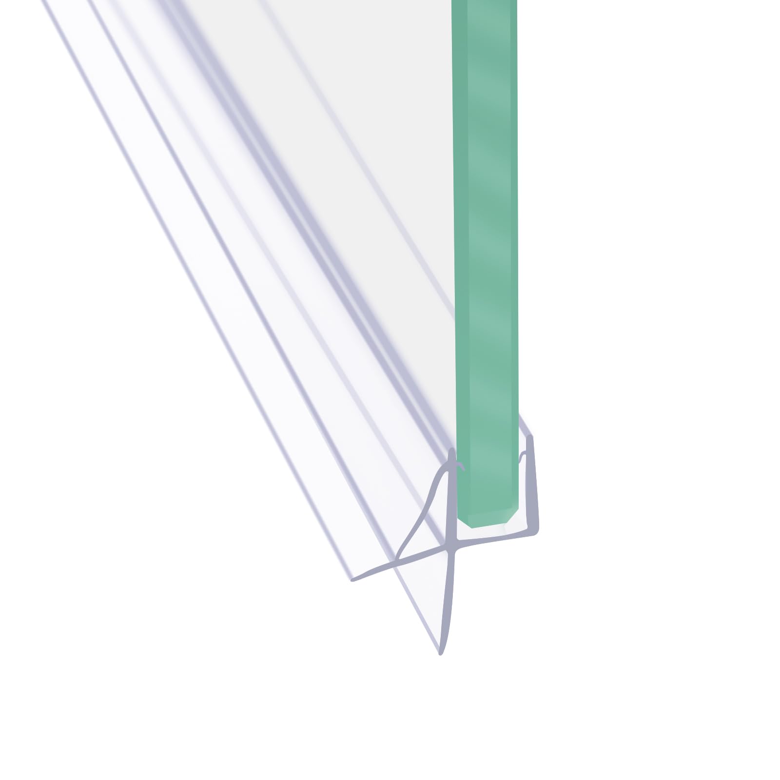 Frameless Shower Door Bottom Seal Shower Sweep with Drip Rail for 3/16 Inch Glass,36 Inch Long, Vinyl, Clear
