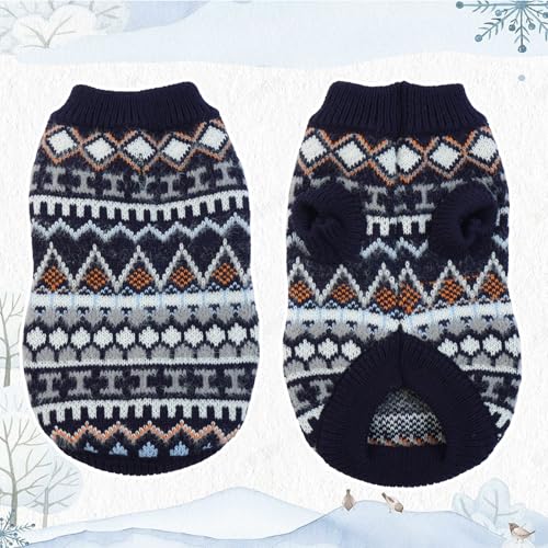 Hjumarayan Dog Jumper, Boho Dog Jumpers Small Medium Large, Knitted Christmas Sweater with Harness Hole - Image 3
