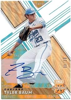 TYLER BAUM 2019 ELITE EXTRA EDITION DIE-CUT STATUS ORANGE AUTO RC #08/10 BF3514