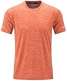 TACVASEN Herren Sport T-Shirt Leitcht Sommershirts Freizeit Beach Shirts Shortsleeve Trainingsshirt Jogging, Orange, XXL