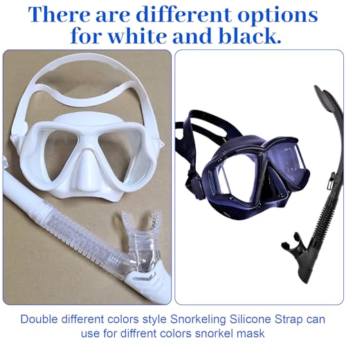 Xinjoduz 2 PCS Correa Universal de Repuesto para Máscara de Silicona, Negro Blanco, Bandas Ajustables para Adultos y Niños para Buceo, Natación, Snorkel miniatura 3