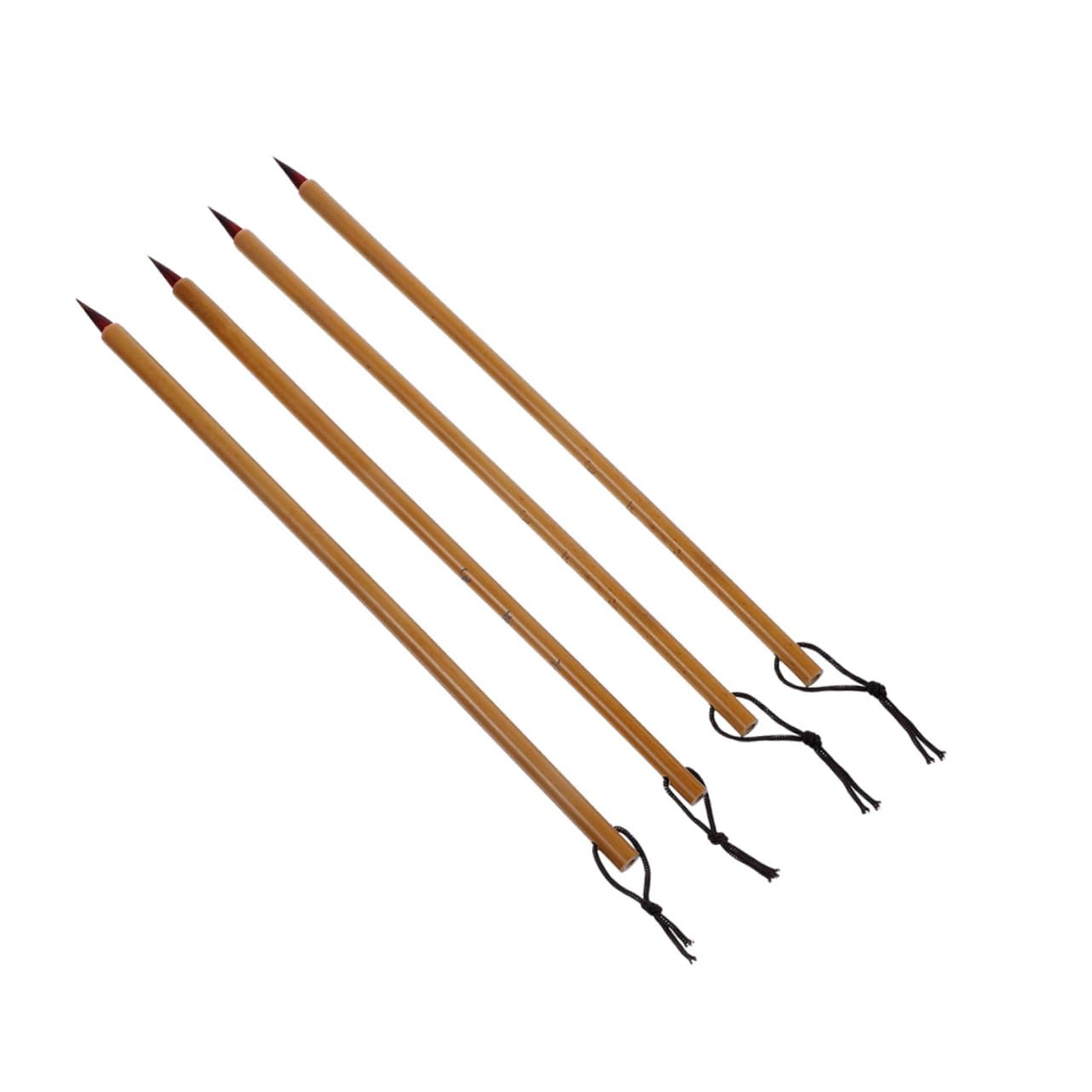 Artibetter 5 Ensembles Pinceau D'écriture En Minuscules Encrer Pinceau De Traditionnelle Chinoise D'écriture De Stylos À Dessin Poteau En Bambou 4 Pièces * 5