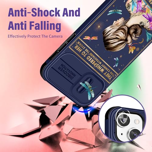 Image of Funermei (2in1 for iPhone 14 Plus Phone Case for Women Cute Cats Girls Animals Cover Kawaii Girly Purple for Teen Girl Pretty Unique Design with Camera Cover Funda for Apple for iPhone 14 Plus Case