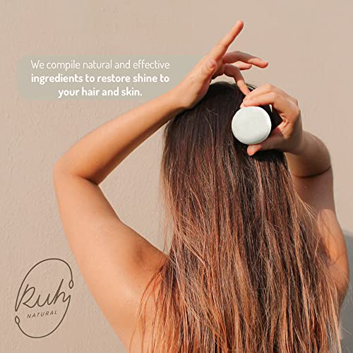 Ruh Natural Vegan Natural Hair Shampoo Bar For Normal Hair, Hand Made, Zero Waste, Paraben Free & Compostable (Off White), Regular #TOP4
