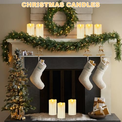 Image of White Flameless Candles Set of 2, 6 inchx3 inch LED Candles with Remote & Timer