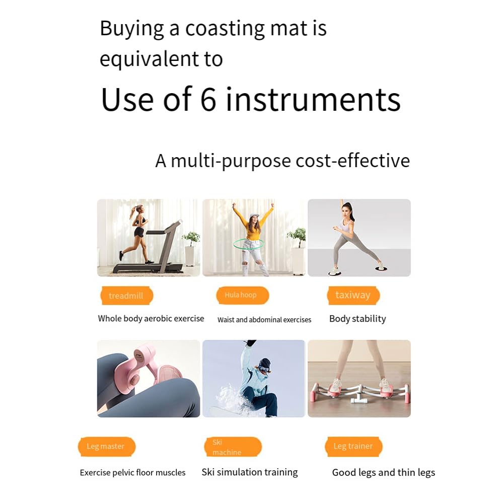 OTDOGUO Yoga Sliding Mat Sports Fitness Glide Plate Core Exercise Running Skating Leg Training Board Gym Equipment Easy Install Easy to Use Orange 180cm