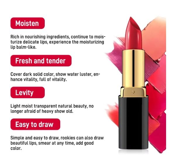 Miniatura 3 de Liyen Meiwo - Lápiz labial Liyen, auténtico bálsamo labial ardiente encantador, hidratante de larga duración, impermeable, terciopelo rojo que no se