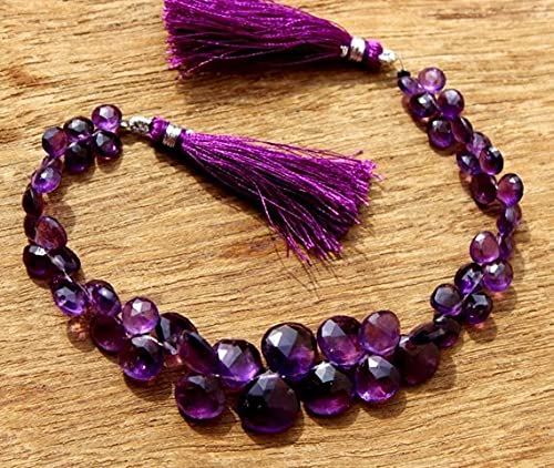 Améthyste d'Afrique perles facettées cœur 5-13 mm pour bijoux DIY