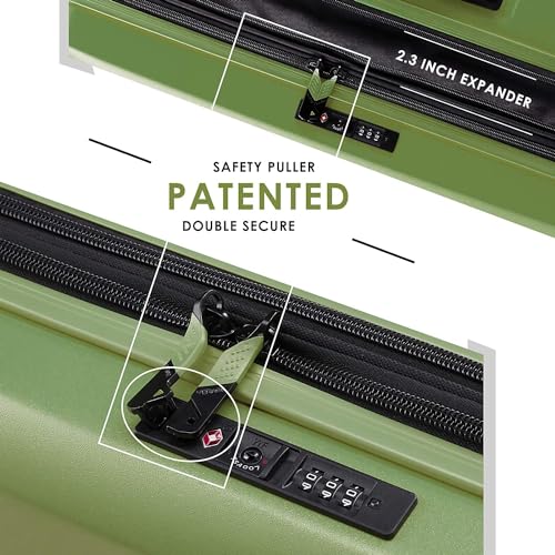 Image of Verage Luxe Freeland Cabin & Check-in Hardsided Trolley Bags for Travel, Expandable Hardshell Suitcase with Spinner Wheels, TSA Approved Lock Luggage (Carry-On 20-Inch, Green)