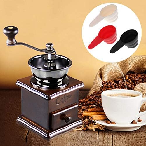 Miniatura 8 de VizGiz Paquete de 3 cucharas medidoras con escala de 3 niveles, 0.28oz, 0.35oz, 0.42oz, cuchara de café de plástico para café molido, frijoles,